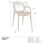 Cadeira Interlocutor ALLEGRA para Escritório ou Jantar – Polipropileno – Cor AREIA – 48009 Master Móveis para Escritório Cadeira Fixa Plástica 16