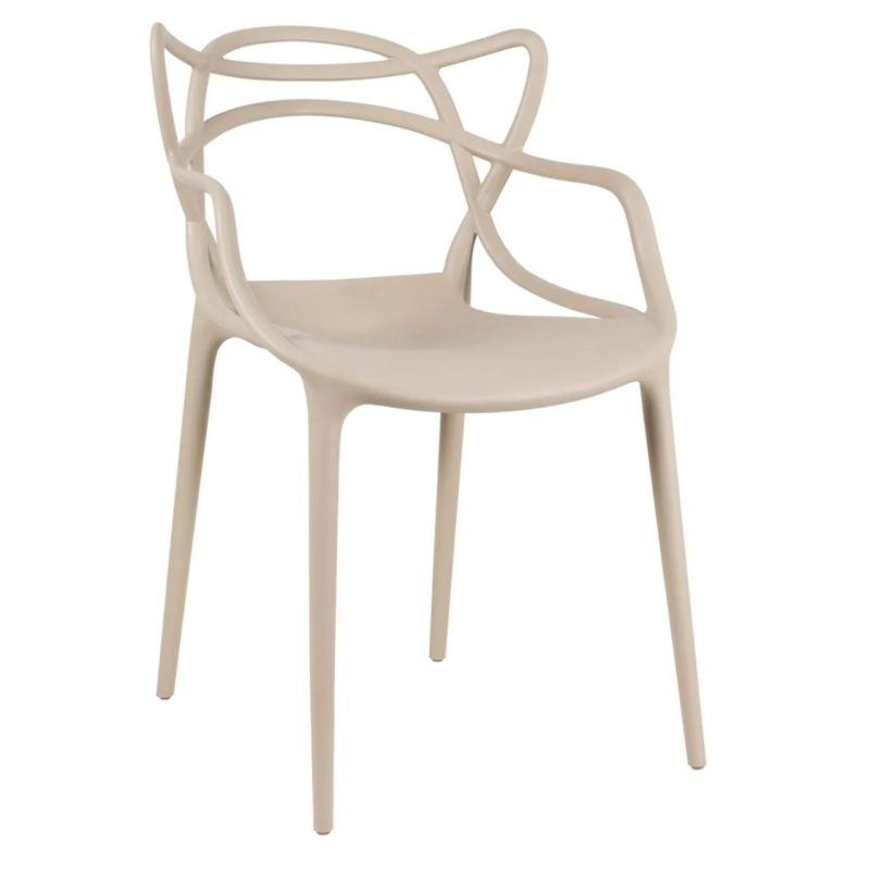 Cadeira Interlocutor ALLEGRA para Escritório ou Jantar – Polipropileno – Cor AREIA – 48009 Master Móveis para Escritório Cadeira Fixa Plástica 4