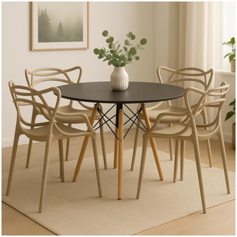 Cadeira Interlocutor ALLEGRA para Escritório ou Jantar – Polipropileno – Cor AREIA – 48009 Master Móveis para Escritório Cadeira Fixa Plástica 9