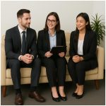 Poltrona para Escritório ROMA 02 Lugar – Corino – Cor AREIA – 60062 Master Móveis para Escritório Sofá Roma Areia 12