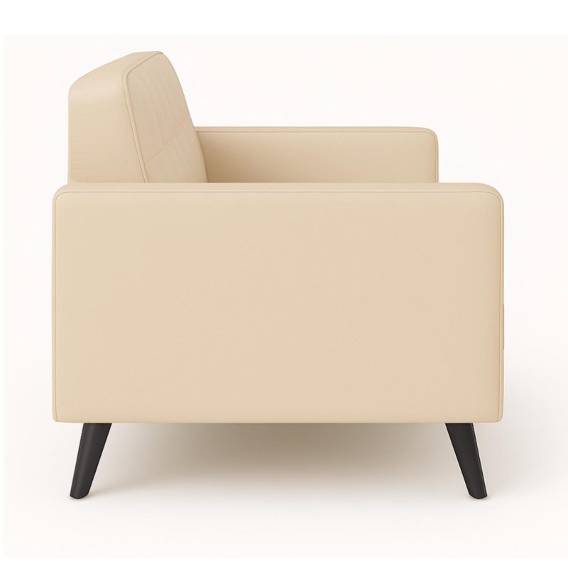 Poltrona para Escritório ROMA 02 Lugar – Corino – Cor AREIA – 60062 Master Móveis para Escritório Sofá Roma Areia 4