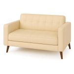 Poltrona para Escritório ROMA 02 Lugar – Corino – Cor AREIA – 60062 Master Móveis para Escritório Sofá Roma Areia 8