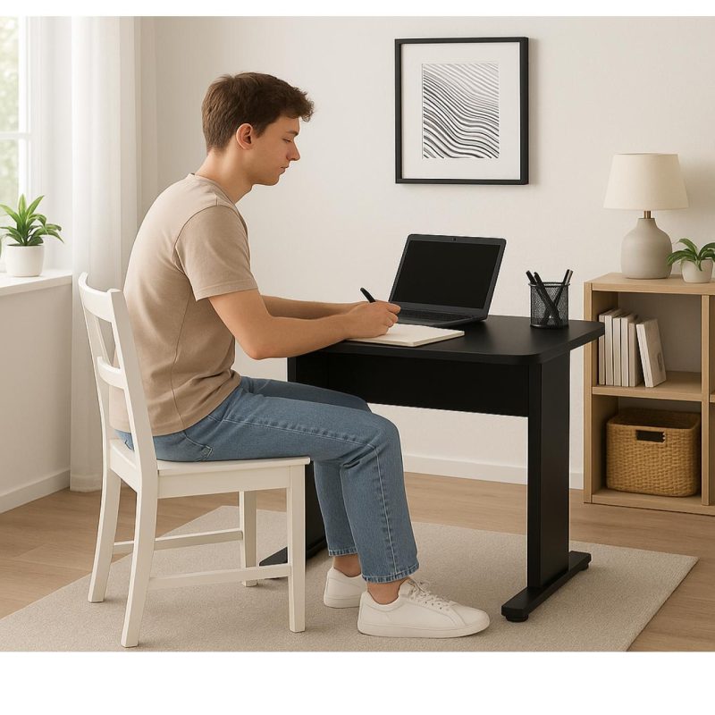 Mesa Escritório 0,80×0,60m – JOB – PRETO/PRETO – 43088 Master Móveis para Escritório JOB Preto 15 mm 6