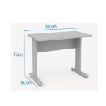 Mesa Escritório 0,80×0,60m – JOB – CINZA/CINZA – 43087 Master Móveis para Escritório JOB Cinza 15 mm 10