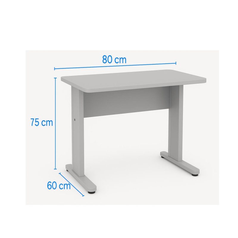 Mesa Escritório 0,80×0,60m – JOB – CINZA/CINZA – 43087 Master Móveis para Escritório JOB Cinza 15 mm 5