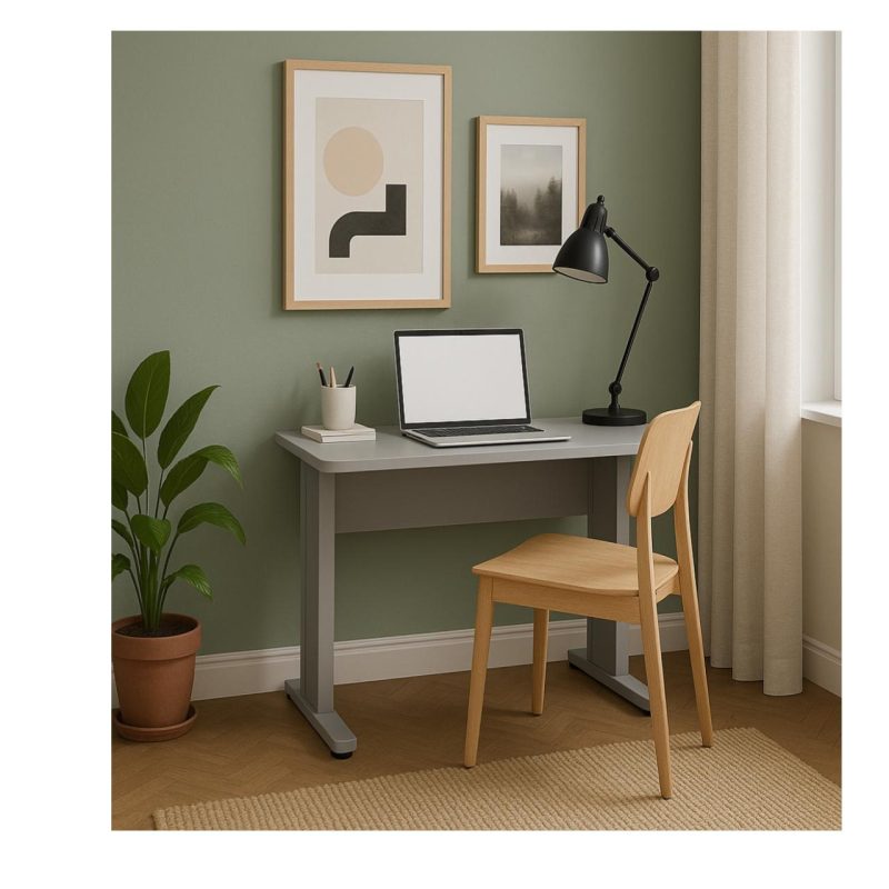 Mesa Escritório 0,80×0,60m – JOB – CINZA/CINZA – 43087 Master Móveis para Escritório JOB Cinza 15 mm 6