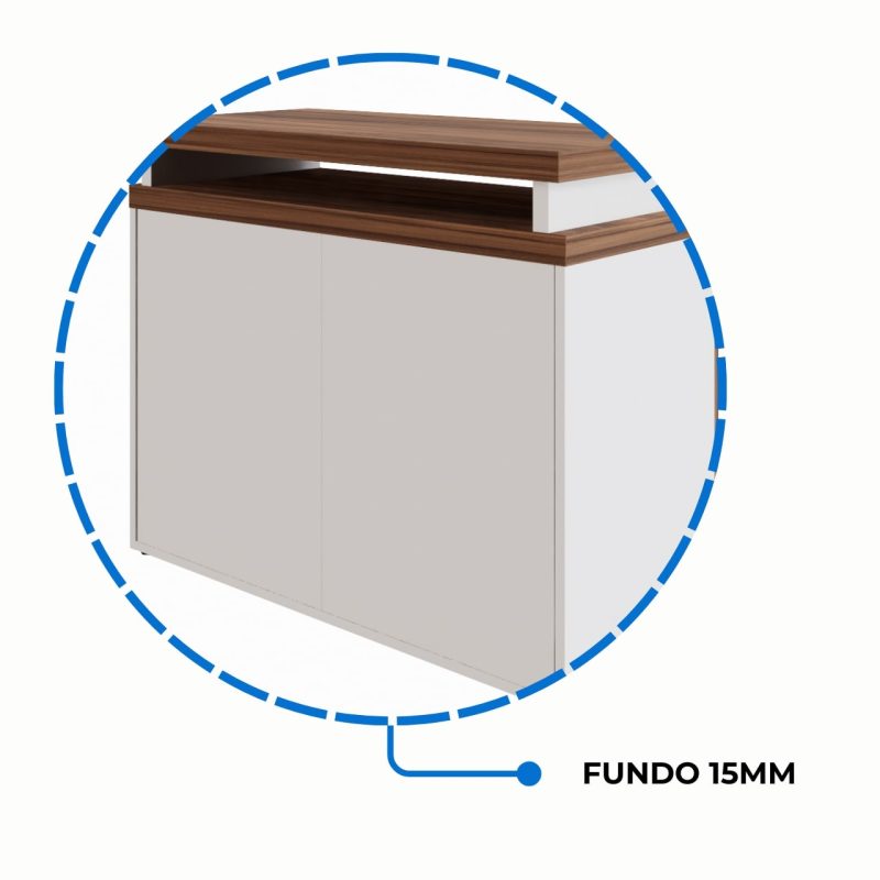 Armário Baixo 03 Gavetas e Porta (MISTO) – NOGAL SEVILHA/BRANCO – 34422 Master Móveis para Escritório Linha 40 mm Nogal – Branco 6