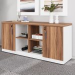 Armário Baixo GOLD Credenza ESPECIAL – 1,60×0,73×0,45m – NOGALSEVILHA / BRANCO – 34502 Master Móveis para Escritório Linha 40 mm Nogal – Branco 10 Armário Baixo GOLD Credenza ESPECIAL – 1,60×0,73×0,45m – NOGALSEVILHA / BRANCO – 34502 Master Móveis para Escritório Linha 40 mm Nogal – Branco 10