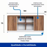 Armário Baixo GOLD Credenza ESPECIAL – 1,60×0,73×0,45m – NOGALSEVILHA / BRANCO – 34502 Master Móveis para Escritório Linha 40 mm Nogal – Branco 11 Armário Baixo GOLD Credenza ESPECIAL – 1,60×0,73×0,45m – NOGALSEVILHA / BRANCO – 34502 Master Móveis para Escritório Linha 40 mm Nogal – Branco 11