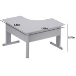 Estação de Trabalho 1,40×1,40m com 02 Gavetas – JOB – CINZA / CINZA – 43019 Master Móveis para Escritório JOB Cinza 15 mm 13 Estação de Trabalho 1,40×1,40m com 02 Gavetas – JOB – CINZA / CINZA – 43019 Master Móveis para Escritório JOB Cinza 15 mm 13