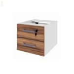 Estação de Trabalho Dupla 1,20×1,35m 02 Lugares c/ Gavetas c/ ponto de tomada PÉ PAINEL – Nogal Sevilha/Branco – 34427 Master Móveis para Escritório Linha 40 mm Nogal – Branco 16