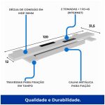 Estação de Trabalho Dupla 1,20×1,35m 02 Lugares sem Gavetas c/ ponto de tomada PÉ PAINEL – Nogal Sevilha/Branco – 34428 Master Móveis para Escritório Linha 40 mm Nogal – Branco 11