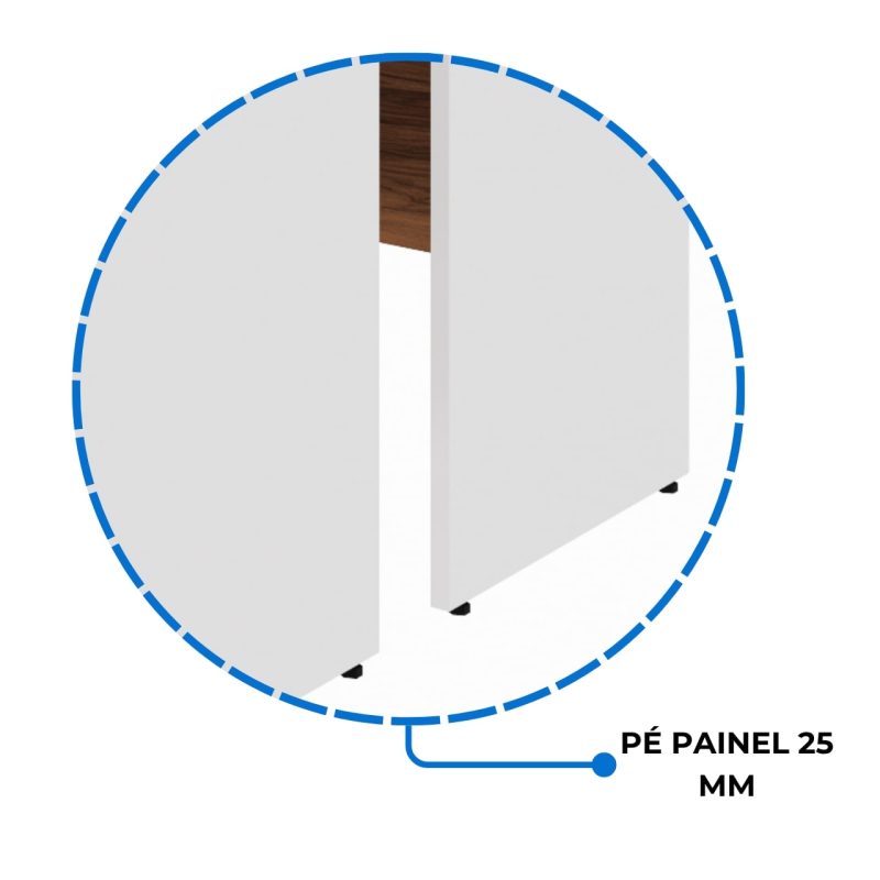 Estação de Trabalho Dupla 1,20×1,35m 02 Lugares c/ Gavetas c/ ponto de tomada PÉ PAINEL – Nogal Sevilha/Branco – 34427 Master Móveis para Escritório Linha 40 mm Nogal – Branco 6
