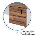 Estação de Trabalho Dupla 1,20×1,35m 02 Lugares c/ Gavetas c/ ponto de tomada PÉ PAINEL – Nogal Sevilha/Branco – 34427 Master Móveis para Escritório Linha 40 mm Nogal – Branco 17