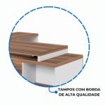 Mesa para Escritório em “L” com Gavetão – 1,92X1,60m -NOGAL SEVILHA/BRANCO – 34431 Master Móveis para Escritório Linha 40 mm Nogal – Branco 17