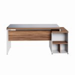 Mesa para Escritório com VIDRO FUMÊ – 1,92×0,70m – NOGAL SEVILHA/BRANCO – 34430 Master Móveis para Escritório Linha 40 mm Nogal – Branco 15