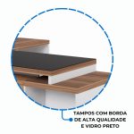 Mesa para Escritório com VIDRO FUMÊ – 1,92×0,70m – NOGAL SEVILHA/BRANCO – 34430 Master Móveis para Escritório Linha 40 mm Nogal – Branco 17