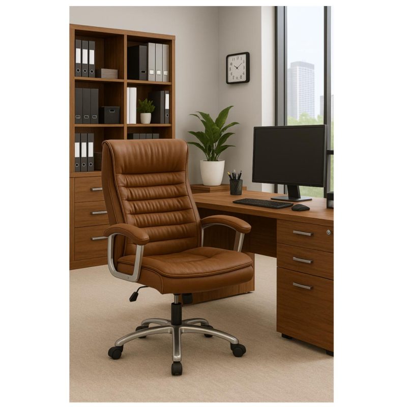 Poltrona Presidente LUXO c/ mola Ensacada – COR CARAMELO – 30059 Master Móveis para Escritório Presidente 7