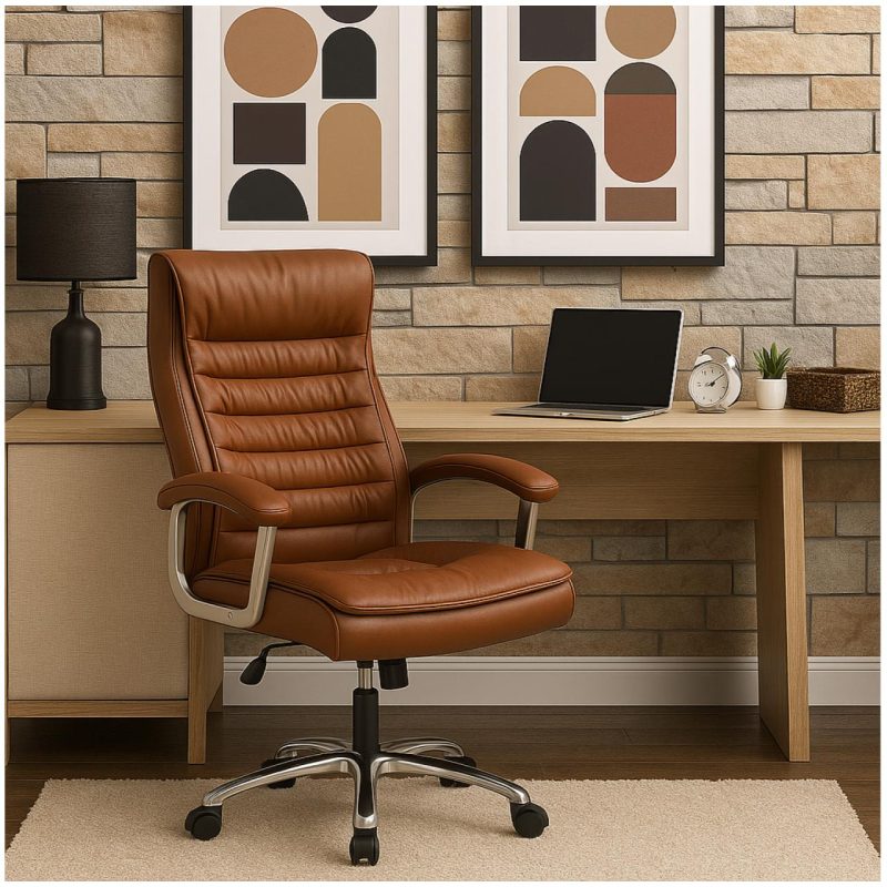 Poltrona Presidente LUXO c/ mola Ensacada – COR CARAMELO – 30059 Master Móveis para Escritório Presidente 8