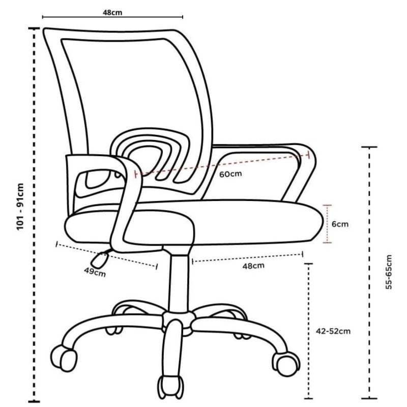 Cadeira de Escritório Tela TURYA c/ braço – Cor Preto – 34044 Master Móveis para Escritório Cadeira de Tela 6