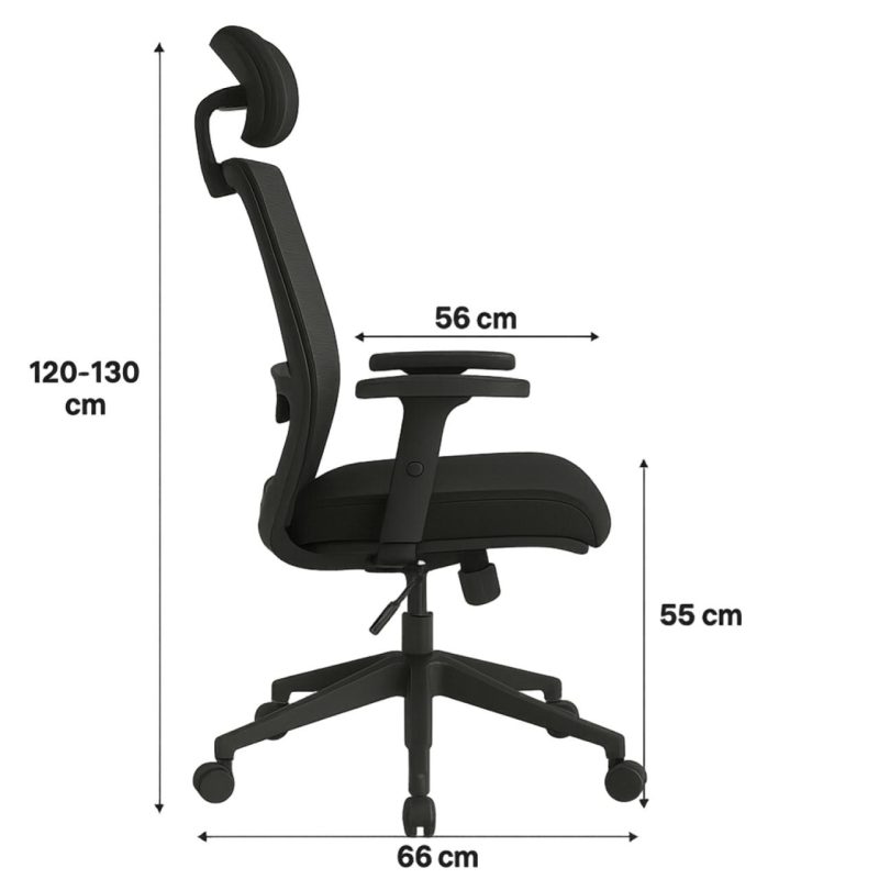Cadeira de Escritório Tela WAY – Cor Preta – 20079 Master Móveis para Escritório Cadeira de Tela 6