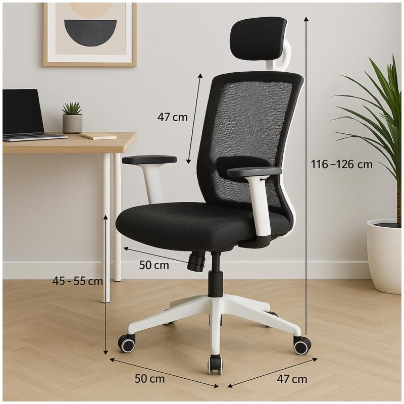 Cadeira de Escritório Tela WAY BRANCA – Cor BRANCA / PTO – 20080 Master Móveis para Escritório Cadeira de Tela 8