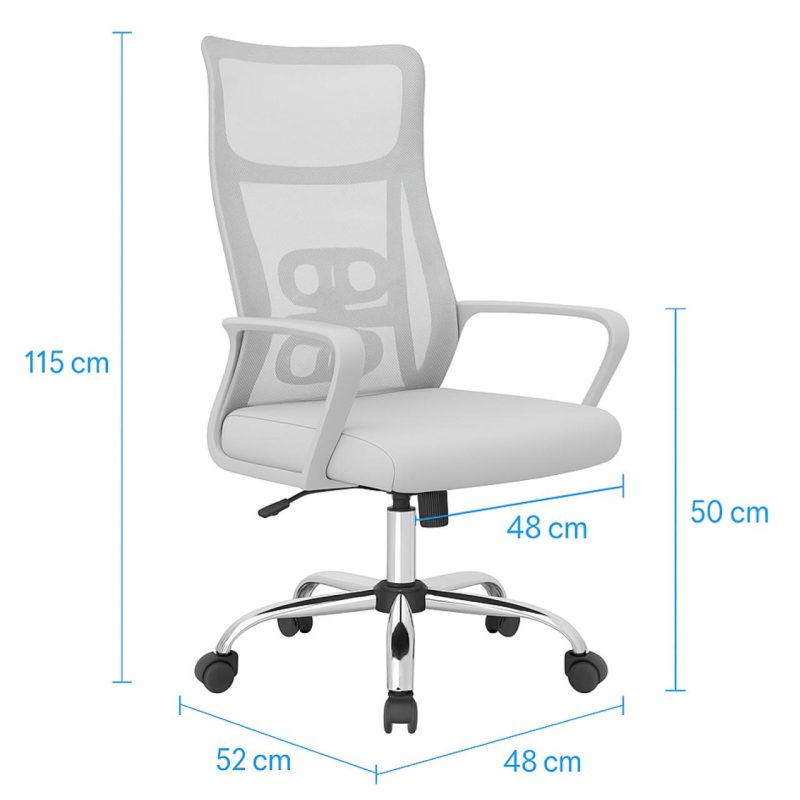Cadeira de Escritório Tela NAVI CINZA – COR CINZA – 20081 Master Móveis para Escritório Cadeira de Tela 6