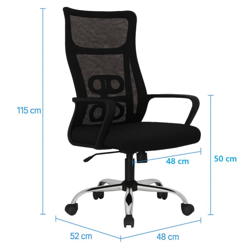 Cadeira de Escritório Tela NAVI – Cor PRETA – 20082 Master Móveis para Escritório Cadeira de Tela 6