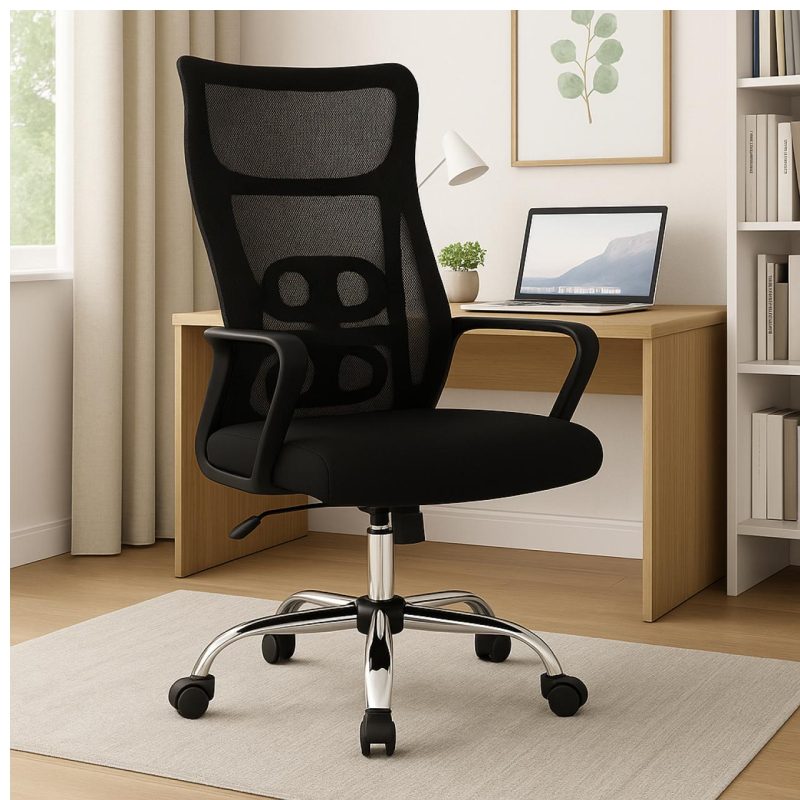 Cadeira de Escritório Tela NAVI – Cor PRETA – 20082 Master Móveis para Escritório Cadeira de Tela 9