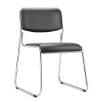 Cadeira Interlocutor Estofada Dakar – Corino Preto – 25008 Master Móveis para Escritório Cadeira Fixa Estofada 9