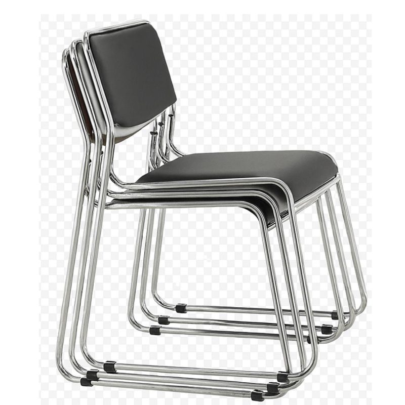 Cadeira Interlocutor Estofada Dakar – Corino Preto – 25008 Master Móveis para Escritório Cadeira Fixa Estofada 5