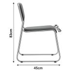 Cadeira Interlocutor Estofada Dakar – Corino Preto – 25008 Master Móveis para Escritório Cadeira Fixa Estofada 13