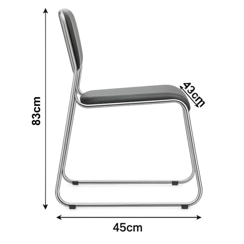 Cadeira Interlocutor Estofada Dakar – Corino Preto – 25008 Master Móveis para Escritório Cadeira Fixa Estofada 6