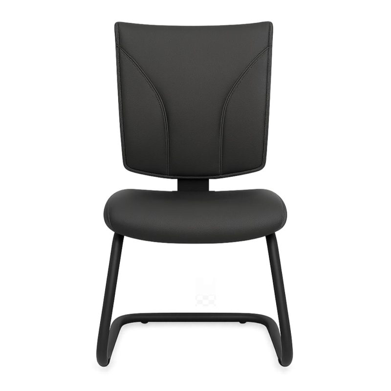 Cadeira de Escritório B-ONE Base em “S” Preta – Corino Preto – 31032 Master Móveis para Escritório Cadeira Fixa Estofada 3