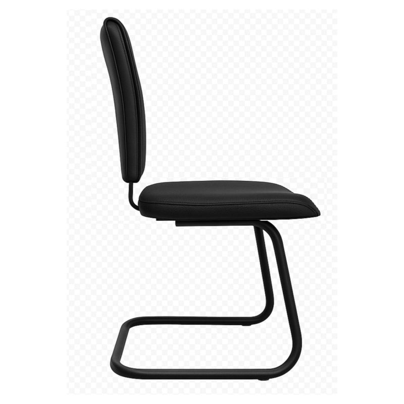 Cadeira de Escritório B-ONE Base em “S” Preta – Corino Preto – 31032 Master Móveis para Escritório Cadeira Fixa Estofada 4