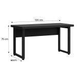 Mesa Escritório PÉ QUADRO – 1,20×0,60m – S/ Gavetas – PRETO / PRETO – 26001 Master Móveis para Escritório Linha 40mm Preto / Preto 13