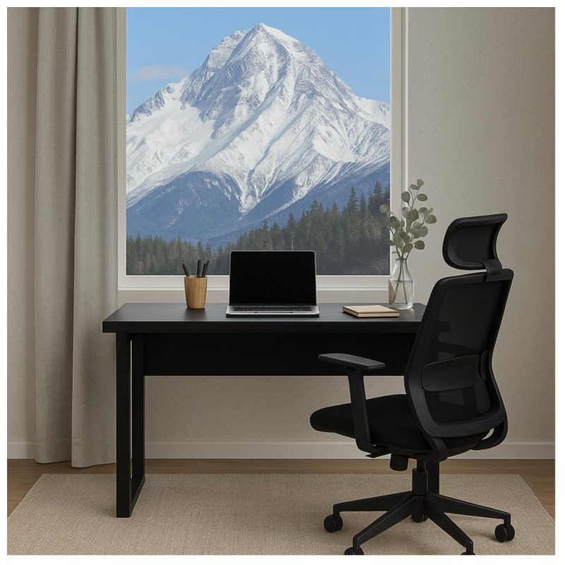 Mesa Escritório PÉ QUADRO – 1,20×0,60m – S/ Gavetas – PRETO / PRETO – 26001 Master Móveis para Escritório Linha 40mm Preto / Preto 9