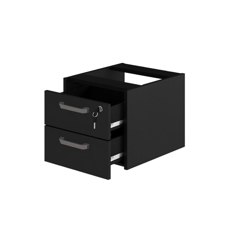 Gaveteiro suspenso – PRETO/PRETO – 26008 Master Móveis para Escritório Linha 40mm Preto / Preto 2