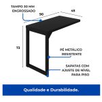 Mesa em L PÉ QUADRO (1,70×0,70m + Mesa Auxiliar) – S/ Gavetas – PRETO / PRETO – 26011 Master Móveis para Escritório Linha 40mm Preto / Preto 16 Mesa em L PÉ QUADRO (1,70×0,70m + Mesa Auxiliar) – S/ Gavetas – PRETO / PRETO – 26011 Master Móveis para Escritório Linha 40mm Preto / Preto 16