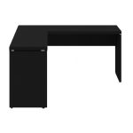 Mesa em L PÉ PAINEL (1,50×0,60m + Mesa Auxiliar) – S/ Gavetas – PRETO / PRETO – 26012 Master Móveis para Escritório Linha 40mm Preto / Preto 11