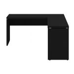 Mesa em L PÉ PAINEL (1,50×0,60m + Mesa Auxiliar) – S/ Gavetas – PRETO / PRETO – 26012 Master Móveis para Escritório Linha 40mm Preto / Preto 12