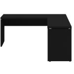 Mesa em L PÉ PAINEL (1,70×0,70m + Mesa Auxiliar) – S/ Gavetas – PRETO / PRETO – 26013 Master Móveis para Escritório Linha 40mm Preto / Preto 12