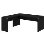 Mesa em L PÉ PAINEL (1,70×0,70m + Mesa Auxiliar) – S/ Gavetas – PRETO / PRETO – 26013 Master Móveis para Escritório Linha 40mm Preto / Preto 13
