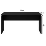 Mesa em L PÉ PAINEL (1,70×0,70m + Mesa Auxiliar) – S/ Gavetas – PRETO / PRETO – 26013 Master Móveis para Escritório Linha 40mm Preto / Preto 14