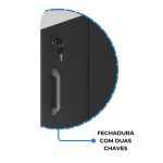 Armário Alto com Portas Inferiores e Prateleiras Abertas – MDP Preto – 26033 Master Móveis para Escritório Linha 40mm Preto / Preto 14 Armário Alto com Portas Inferiores e Prateleiras Abertas – MDP Preto – 26033 Master Móveis para Escritório Linha 40mm Preto / Preto 14