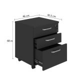 Gaveteiro Volante com 03 Gavetas com Rodízios e Fechadura – MDP Preto – 26034 Master Móveis para Escritório Linha 40mm Preto / Preto 11 Gaveteiro Volante com 03 Gavetas com Rodízios e Fechadura – MDP Preto – 26034 Master Móveis para Escritório Linha 40mm Preto / Preto 11