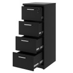 Arquivo de Madeira para Pasta Suspensa com 4 Gavetas – MDP PRETO – 26035 Master Móveis para Escritório Linha 40mm Preto / Preto 17