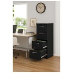 Arquivo de Madeira para Pasta Suspensa com 4 Gavetas – MDP PRETO – 26035 Master Móveis para Escritório Linha 40mm Preto / Preto 18
