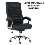 Poltrona LUXO IMPORTADA Concha Dupla Syncron – Couríssimo Preto – 30017 Master Móveis para Escritório Presidente 10
