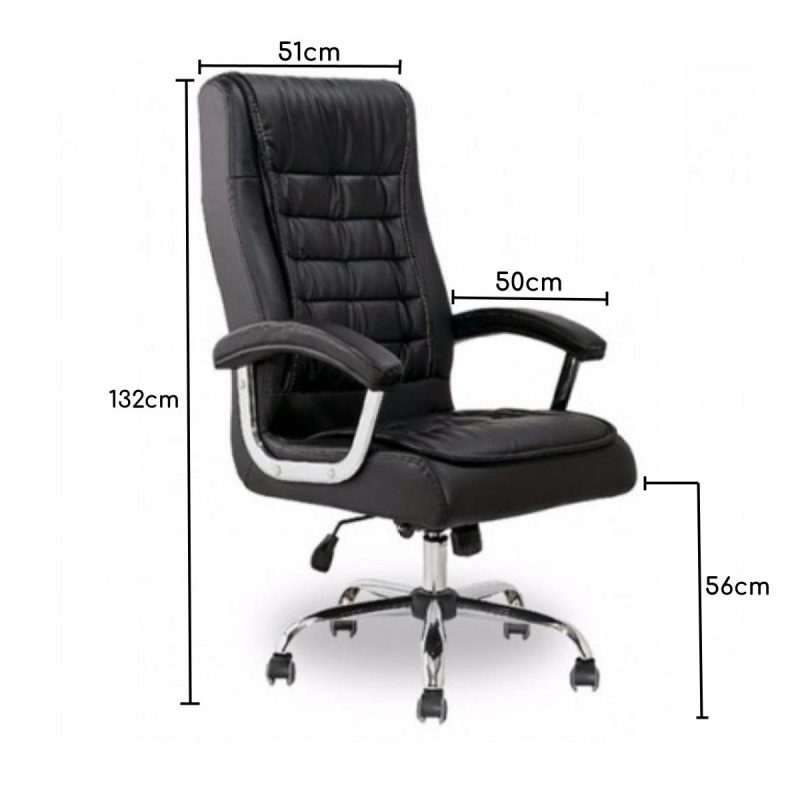 Poltrona LUXO IMPORTADA Concha Dupla Syncron – Couríssimo Preto – 30017 Master Móveis para Escritório Presidente 8